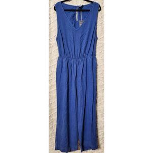 Universal Thread Target Linen Jumpsuit Womens XXL Cobalt Blue Wide Leg Open Back